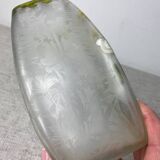 Acid-etched enamel vase with floral decoration