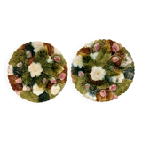 Assiettes en Barbotine Décor floral