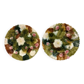 Barbotine Plates Floral Decor