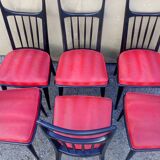 6 black lacquered chairs from the 1950