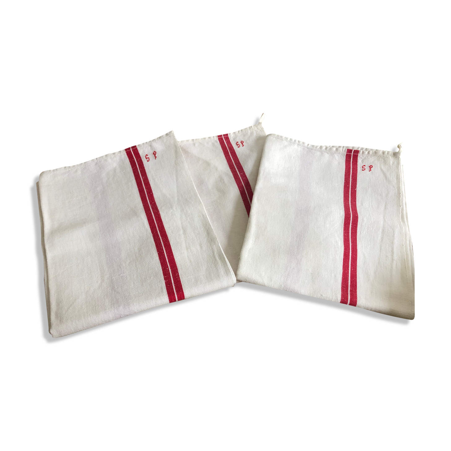 Set of 3 tea towels with red beds SP