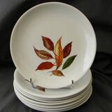 Set of 8 dessert plates in earthenware from ORCHIES. Model Underwood.