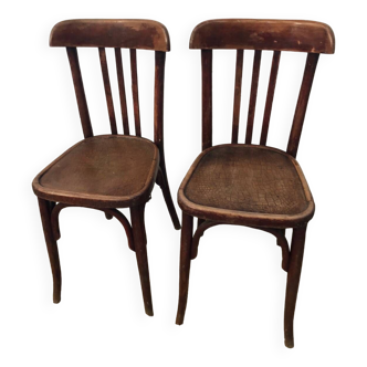 Pair of Baumann bistro chairs
