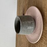 Duo of grey ceramic cups