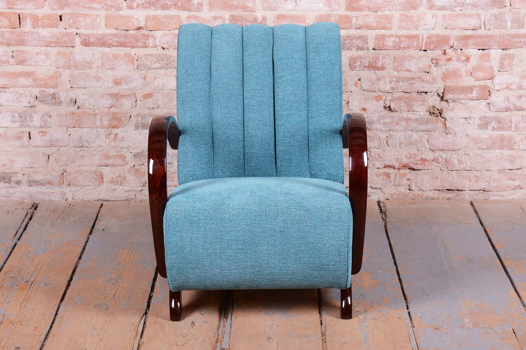 Art Deco Walnut Armchair by J. Halabala for Up Zavody, Czech, 1930s