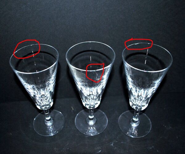 Baccarat lot de 6 flûtes à champagne en cristal taillé modèle Carcassonne 1960