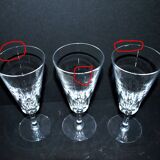 Baccarat set of 6 cut crystal champagne flutes, Carcassonne model, 1960