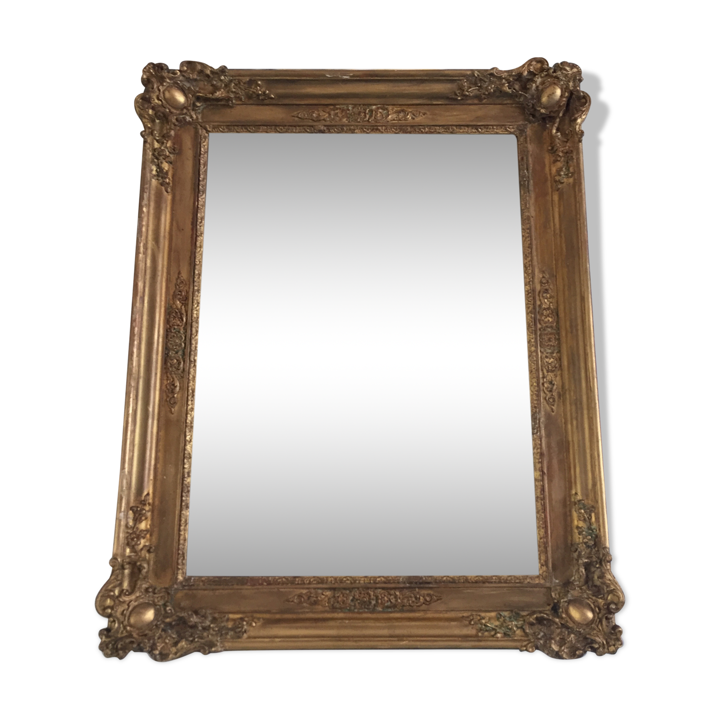 Mirror Restoration gilded gold&Ice Mercury/Moulding in medallions/Wood&Stuc/XIXth