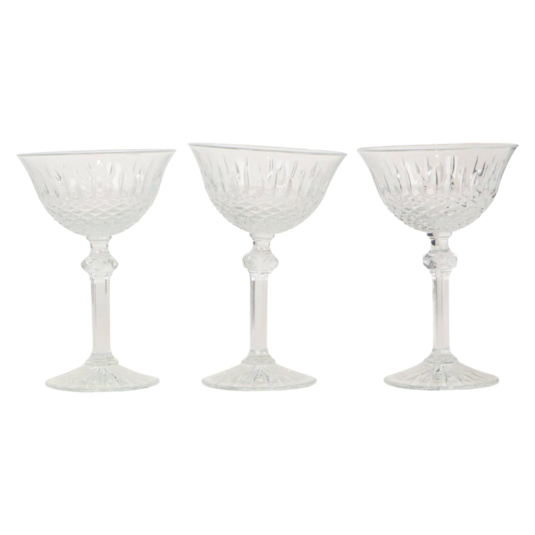 Set of 7 Regency Fidenza Crystal Champagne Glasses