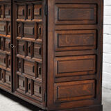 Spanish Brutalist Sideboard With Geometric Patterns, 1940s
