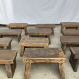 Small stool, side stool in old teak, footrest
