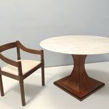 Dining Table with a Portuguese Pink Marble Top in the style of Carlo De Car