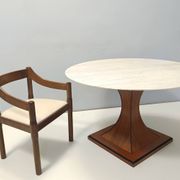 Dining Table with a Portuguese Pink Marble Top in the style of Carlo De Car