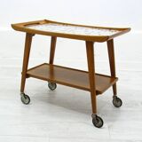 Chariot de bar et table en opale, Allemagne, années 1970.