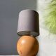 Lampe boule en bois tourné 1989o