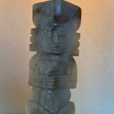 Carved onyx lamp – Pre-Columbian/Aztec style – Vintage