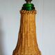 XL bottle lamp foot dressed in rattan 50s
