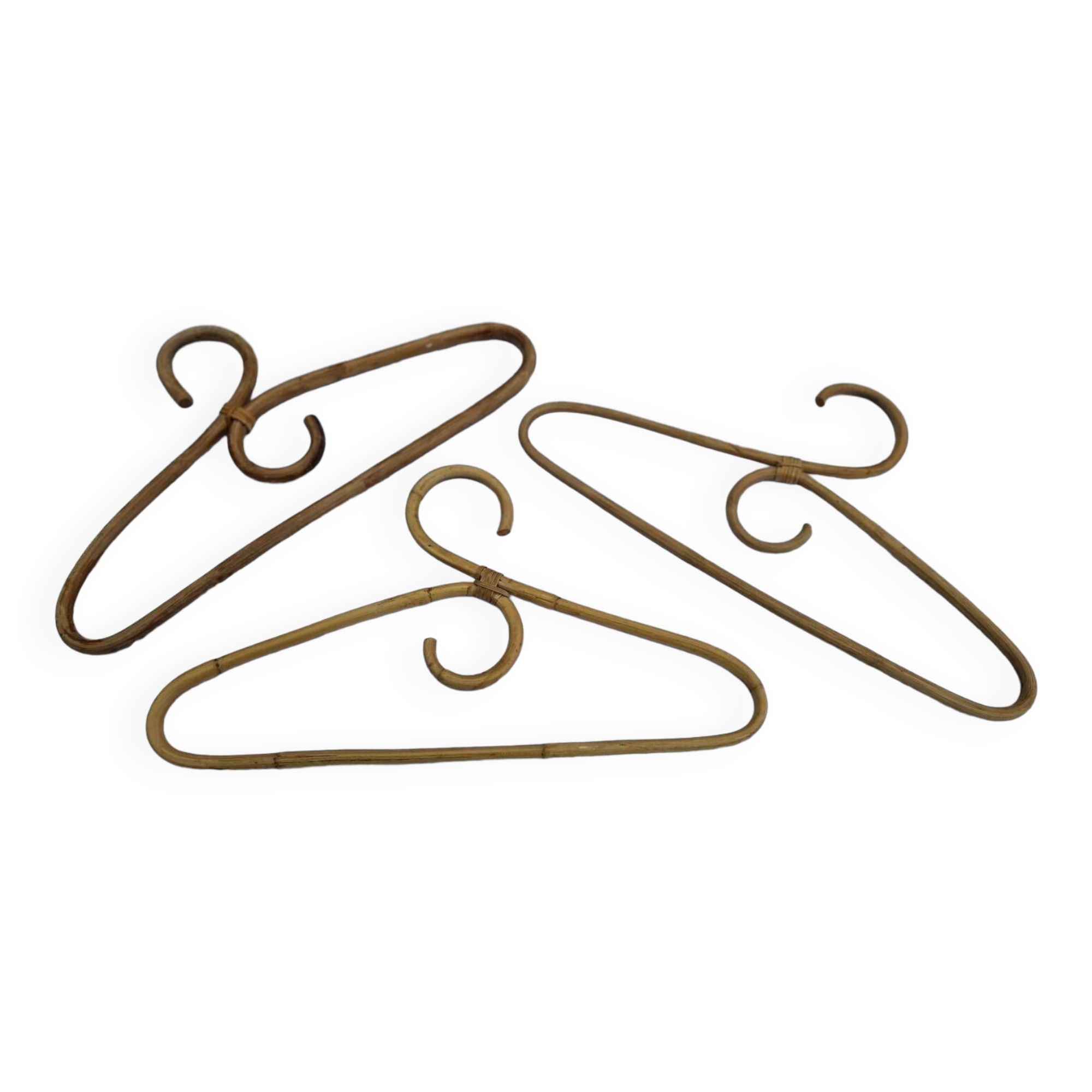 Set of 3 rattan wicker hangers