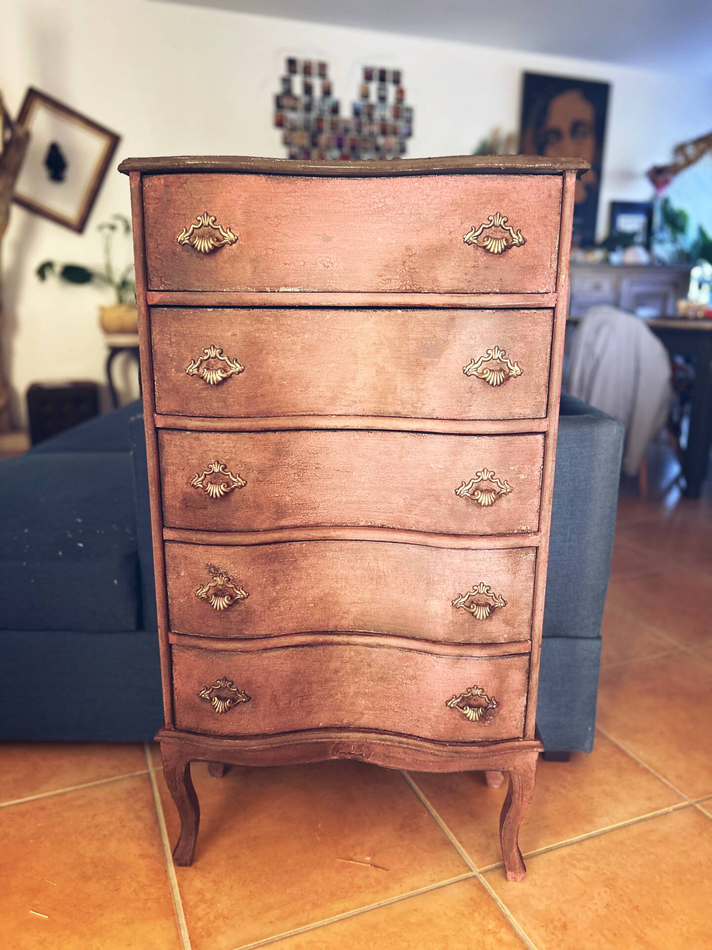Patinated vintage chest of drawers