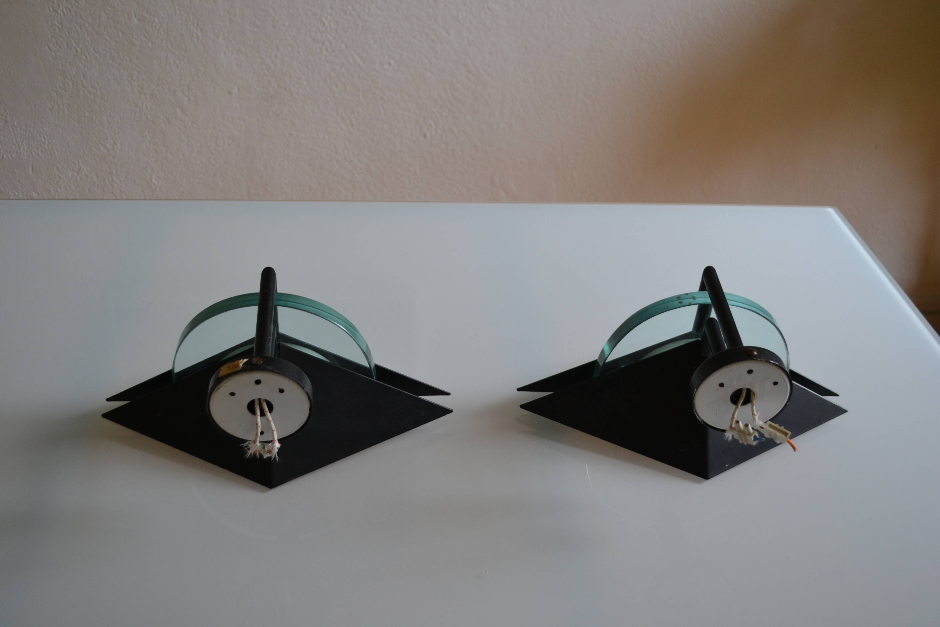 Pair of postmodernist wall sconces, 1980