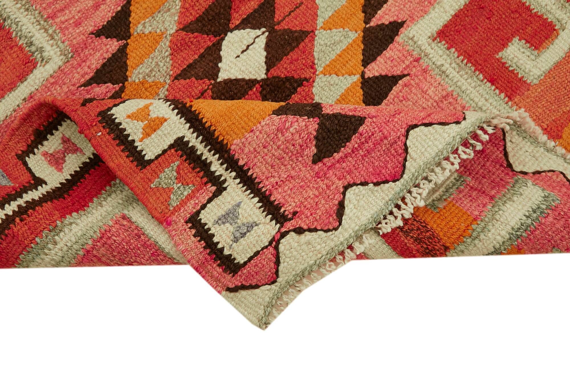 Turkish Handwoven Vintage Herki Kilim 98 cm x 322 cm