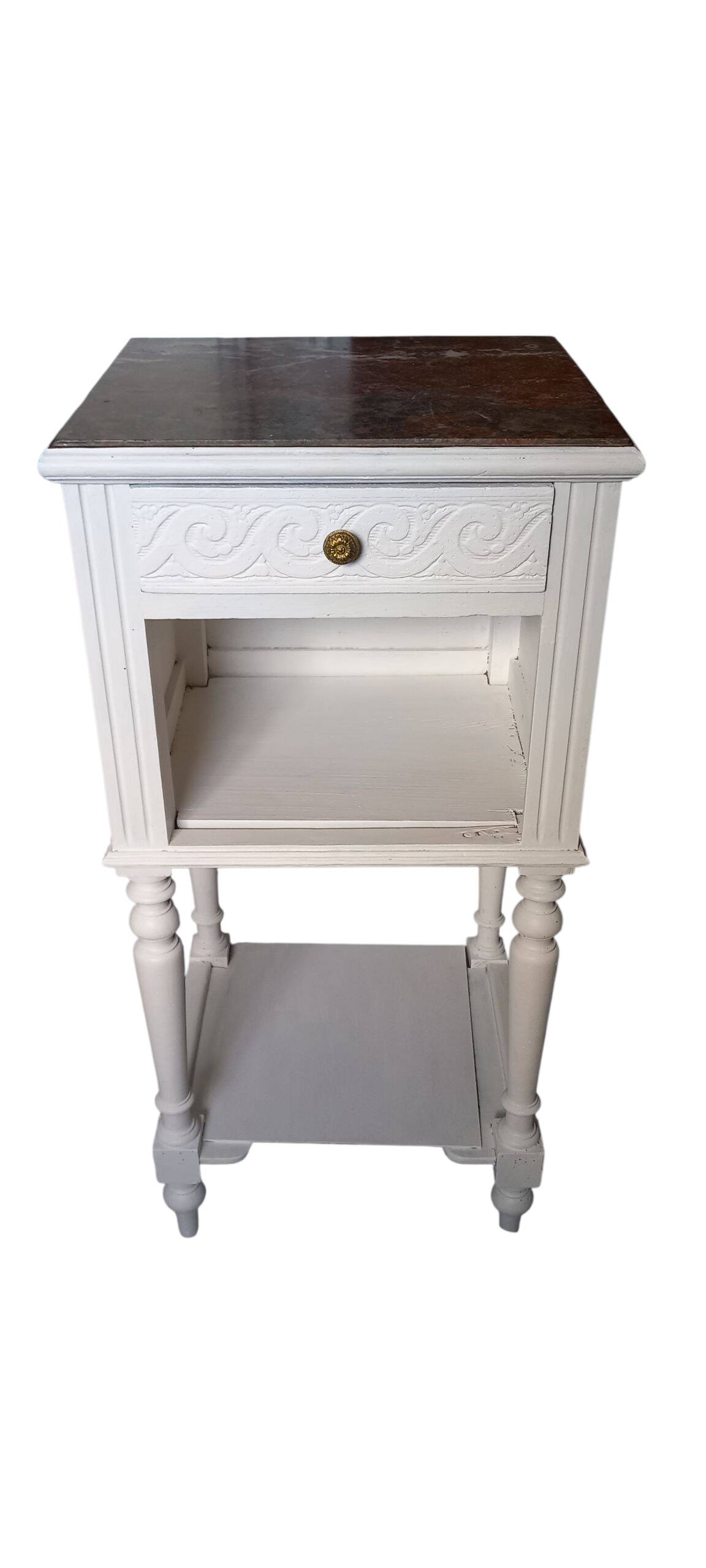 White art deco bedside table