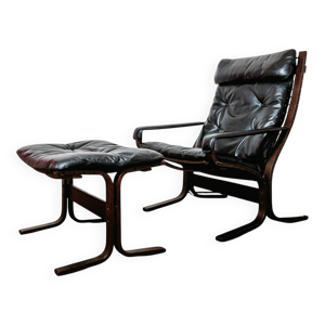 Fauteuil Siesta et ottoman - cuir ingmar relling