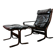 Siesta armchair and black leather ottoman by Ingmar Relling for Westnofa, Norway.