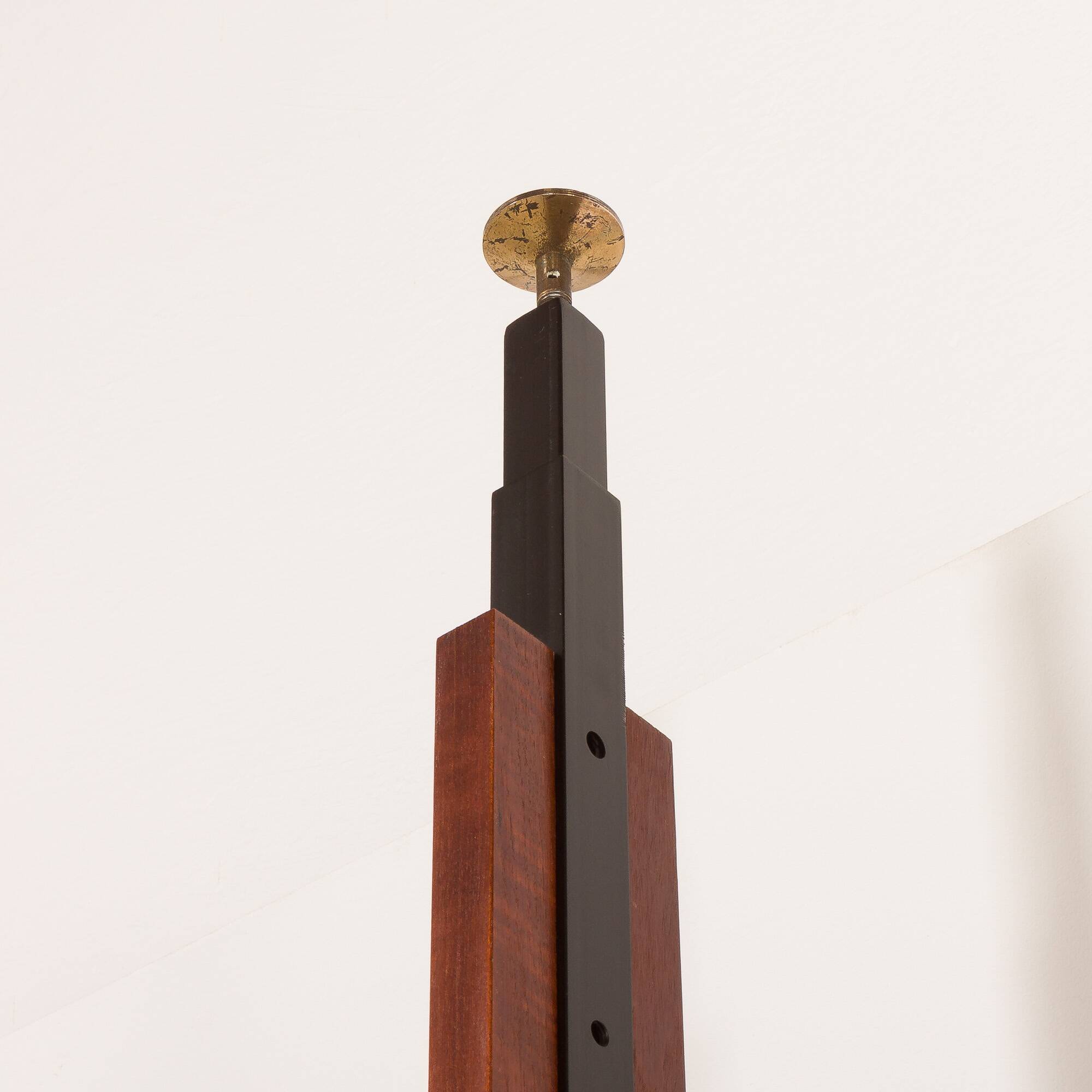 Italian floor to ceiling wall unit or room divider in teak, 1960s