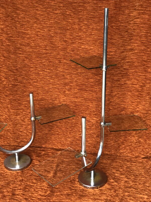 Paire etageres de commerce chromees vintage 1950-1960