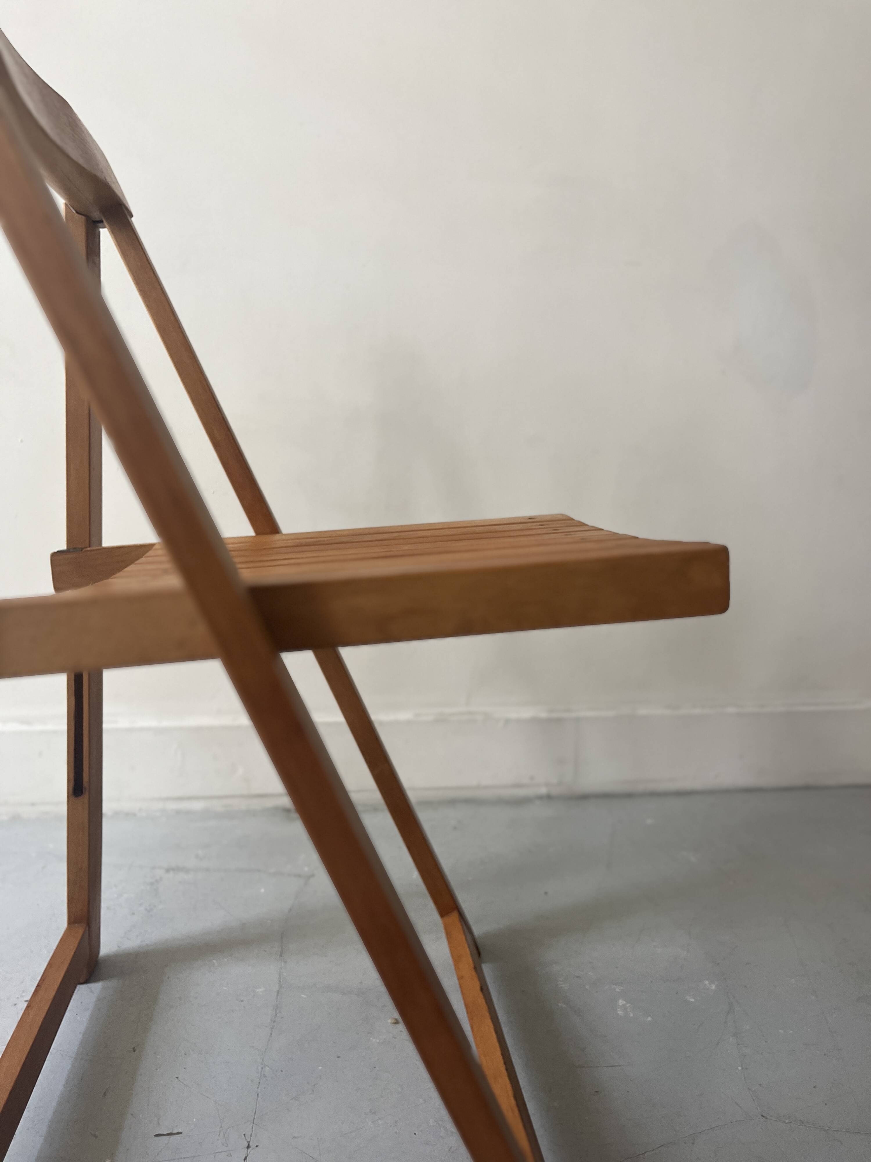 wooden folding chair by Aldo Jacober, design 1960/1970