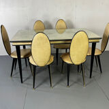 Italian Hollywood Regency Dining table and chairs by Mascagni, 1950s