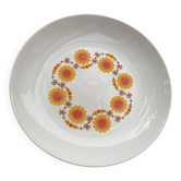 Grand plat Schumann Arzberg Bavaria – Fleurs orange vintage années 70