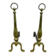Pair of Neo-classical andirons, in solid bronze, 1920s-1930s.