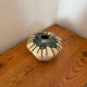 Scandinavian studio vase in flamed stoneware with drip decorations.