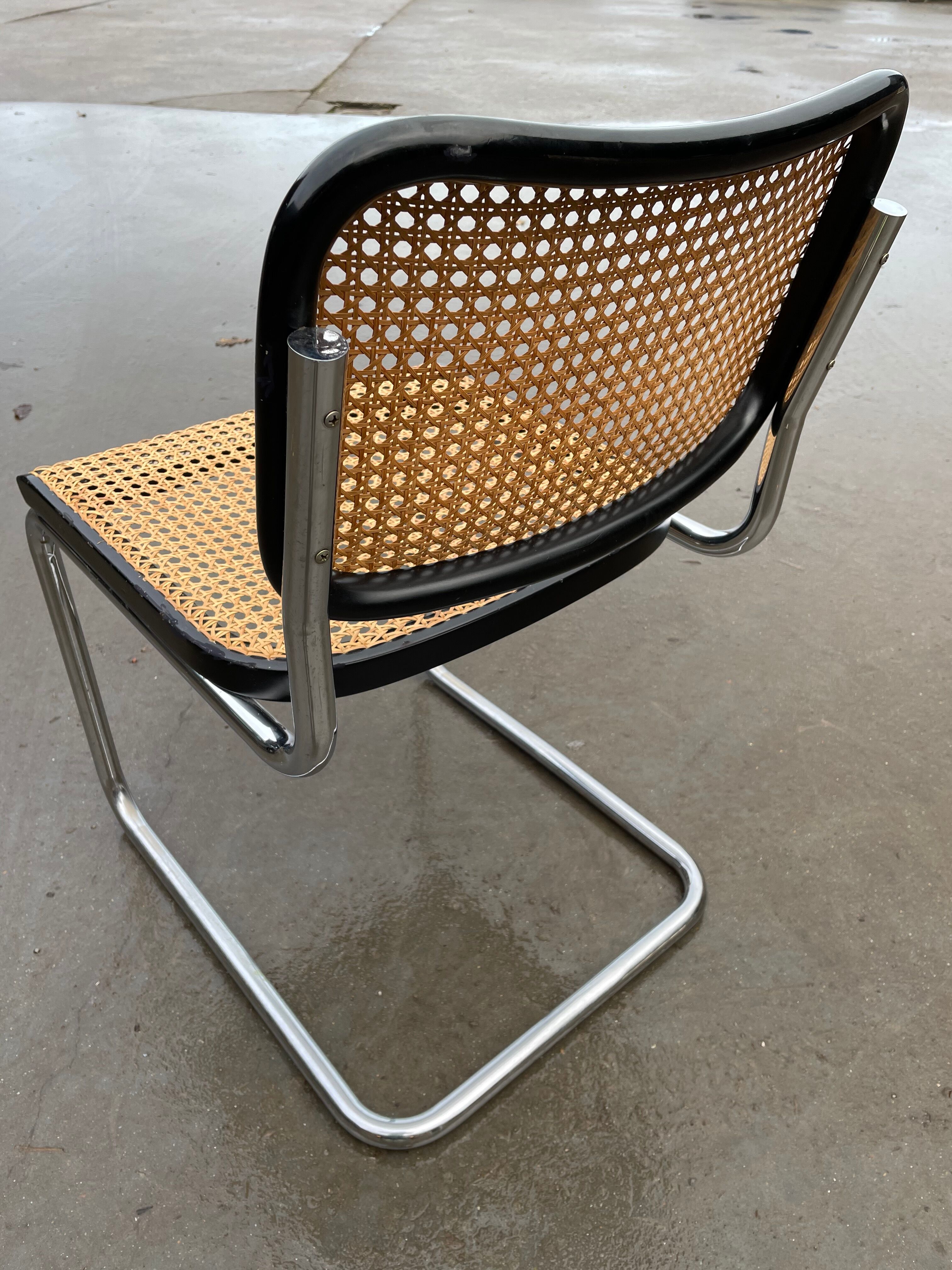 Cesca design chair b32 model in black and chrome