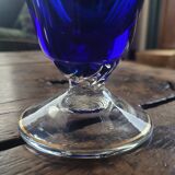 Hand-painted cobalt blue glass carafe – Bohemia – 1950s-1970s