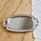 Vintage silver-plated serving tray – Handles and engraved border style