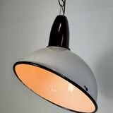 Industrial Soviet White Enamel Pendant Lamp, 1960s