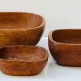 3 nesting teak salad bowls - Vintage - Scandinavian craftsmanship