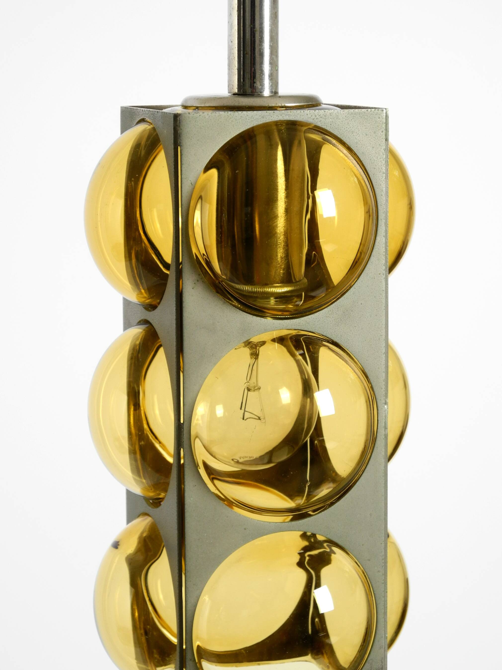 1960s Space Age pendant lamp by Temde made of glass and nickel-plated metal