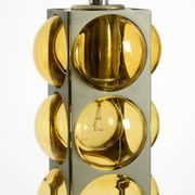 1960s Space Age pendant lamp by Temde made of glass and nickel-plated metal