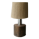 Lampe en bois massif et chrome, abat jour corde