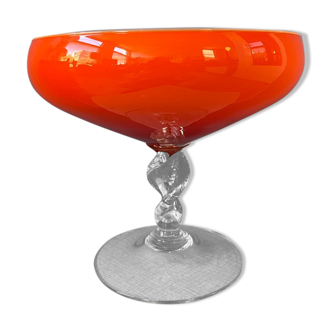 Vase / verre de style Murano vintage rouge
