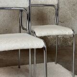 Reupholstered Chrome Stacking Chairs - 70s