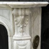 Louis XV Style Fireplace In Carrara Marble Circa 1880