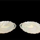 Caviar dish in reticulated and carved mother-of-pearl