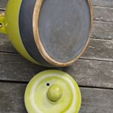 Anise green ceramic teapot, bamboo handle
