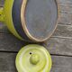 Anise green ceramic teapot, bamboo handle