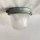 Large porthole wall light Holophane CE 200 glass and cast iron